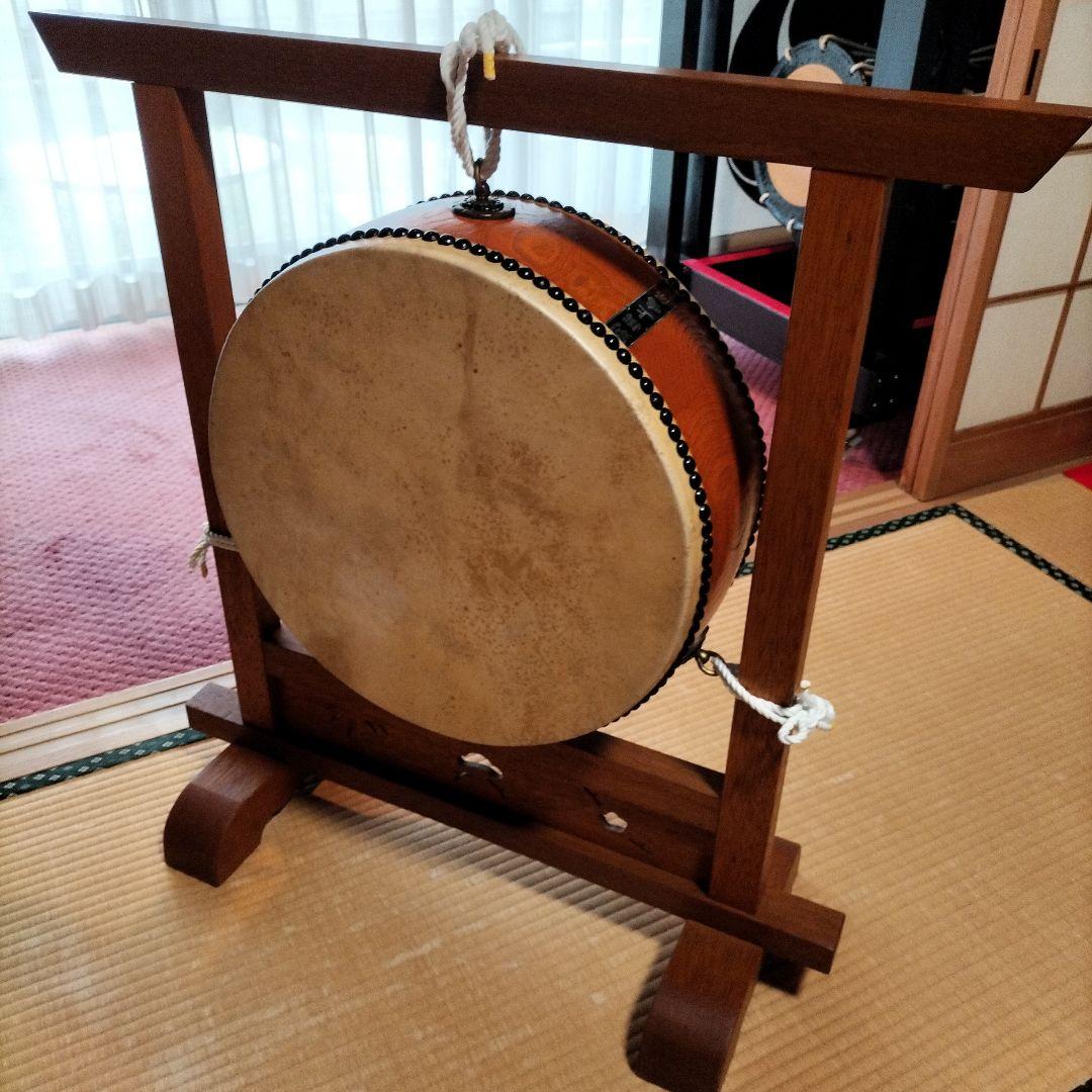 和太鼓　平胴太鼓　鳥居台付き　1.5尺 約45cm 中古良品