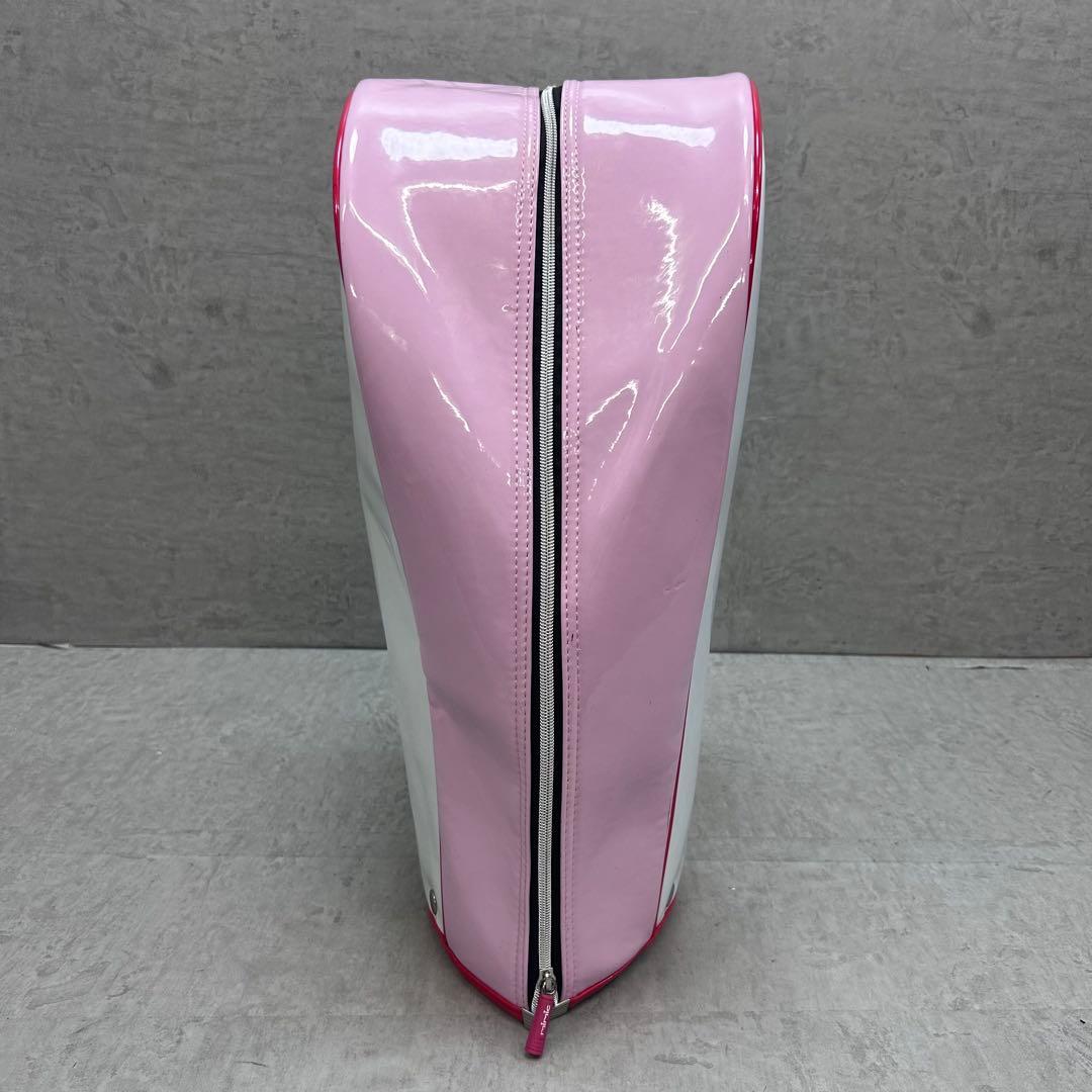 キャスター付き　mimic レディースゴルフ　キャディバッグ　ピンク　ホワイト