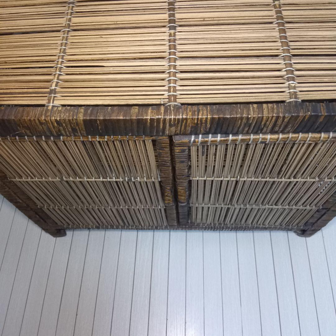 希少品】 ラタン 天然竹 ラック チェスト シェルフ 棚 籐 家具