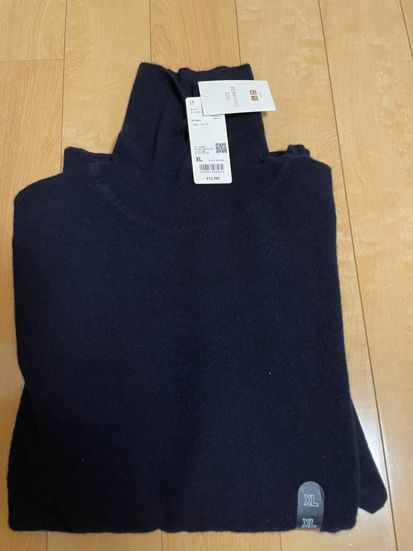 1/10最終値下 新品 ユニクロ 25AW カシミヤ タートルネック XL 紺