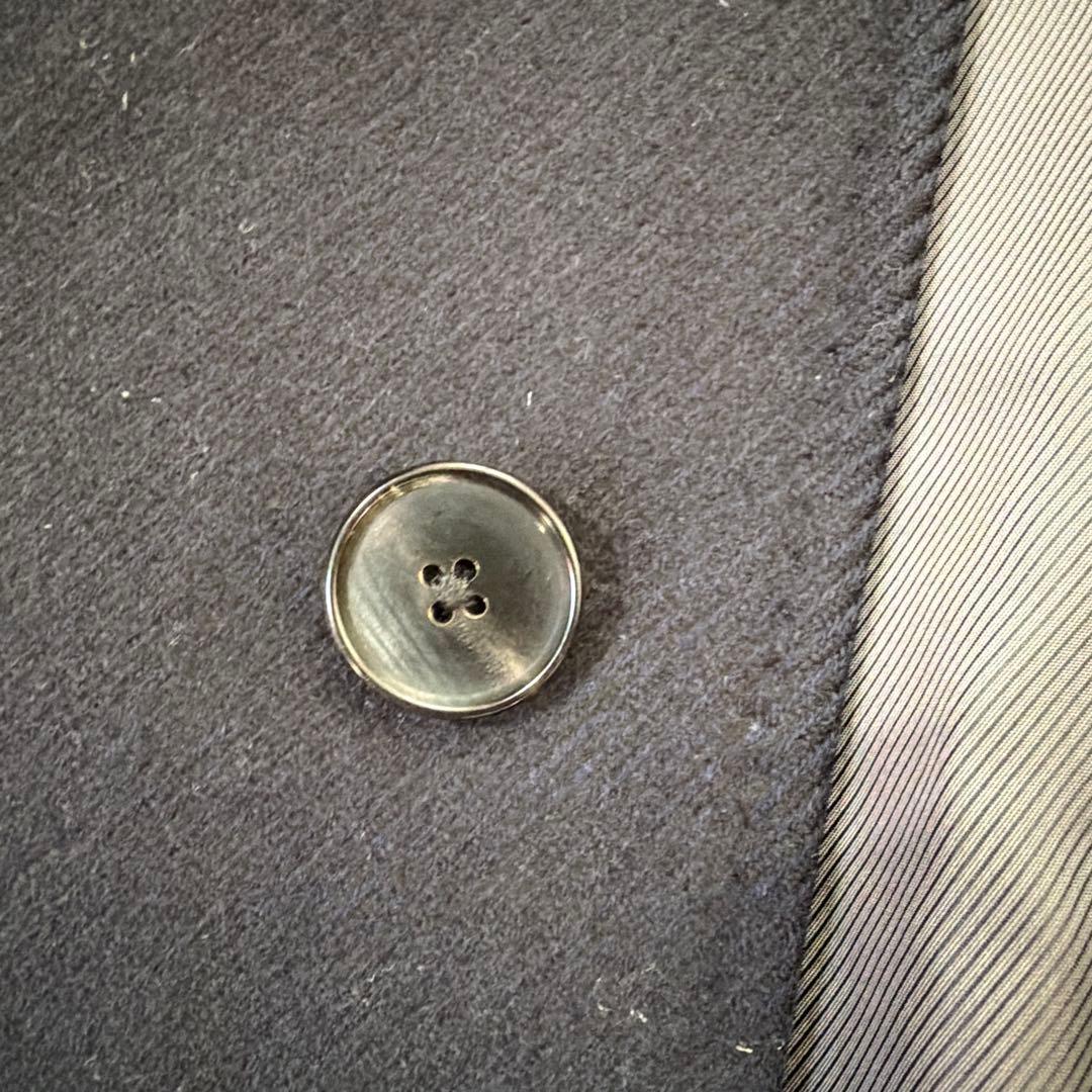 美品【サイズ44】エディフィス カシミア ネイビー起毛フランネルチェスターコート