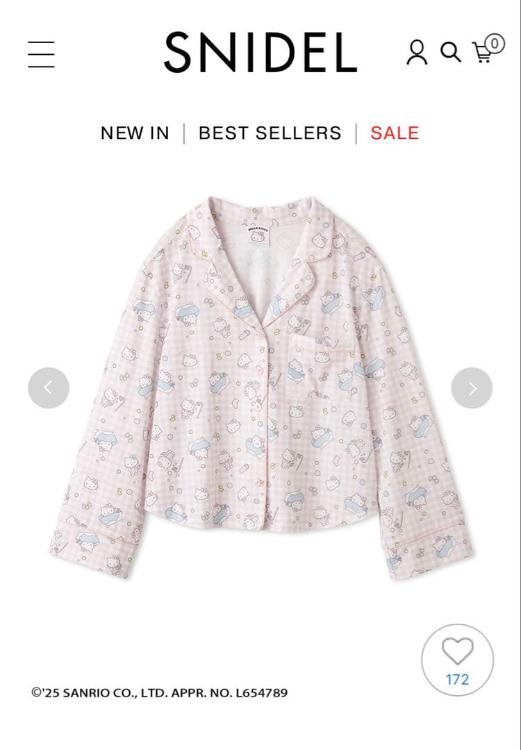 スナイデルホーム　ハローキティ　総柄開襟シャツ