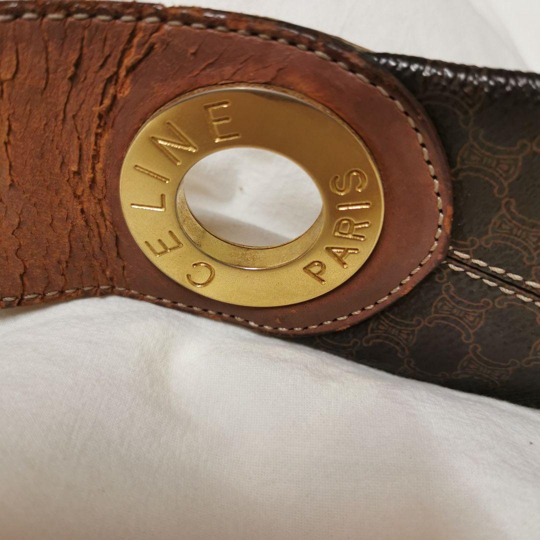 セリーヌ ショルダーバッグ PVC レザー サークル金具 マカダム