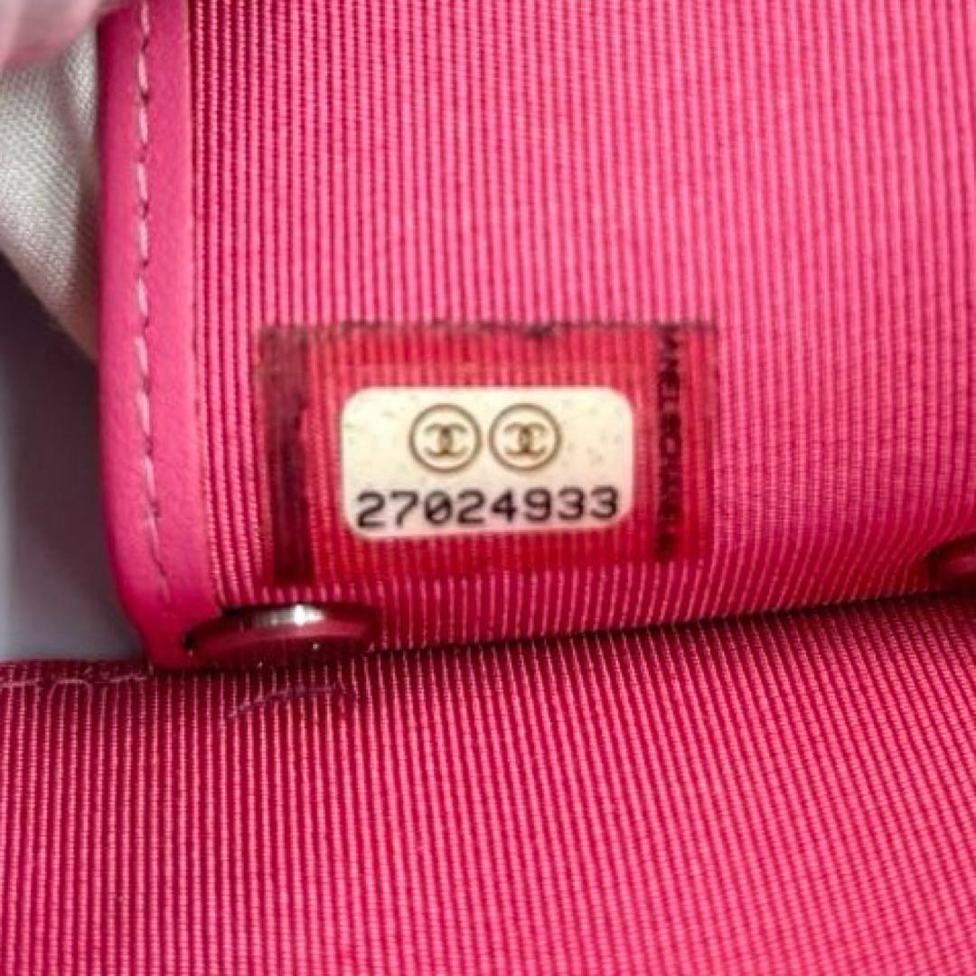 【良品】シャネル キーケース マトラッセ キャビアスキン ピンク CHANEL