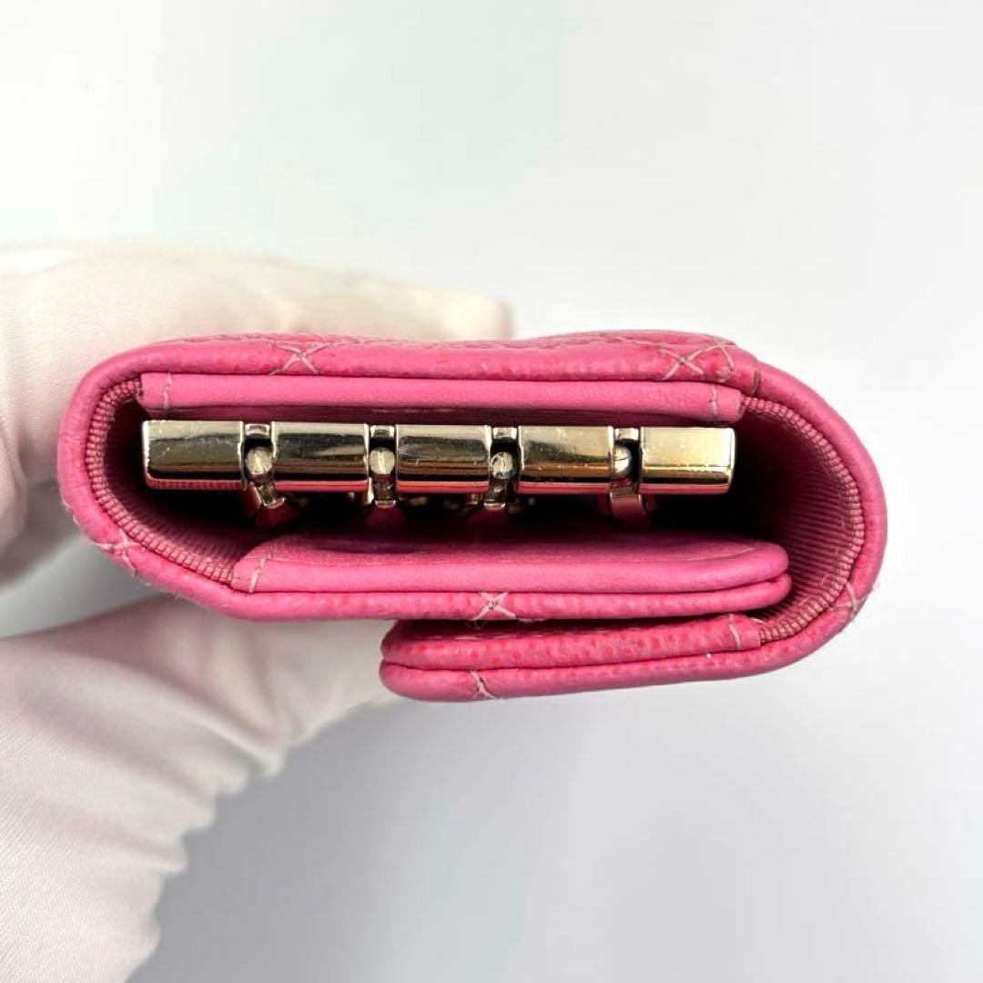 【良品】シャネル キーケース マトラッセ キャビアスキン ピンク CHANEL