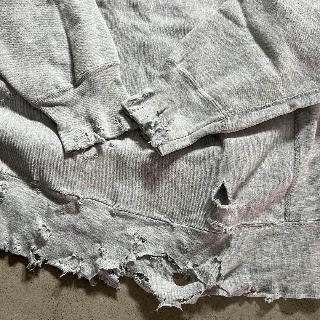 90s USA製 ダメージリバースウィーブ ボロ スウェット XLサイズ