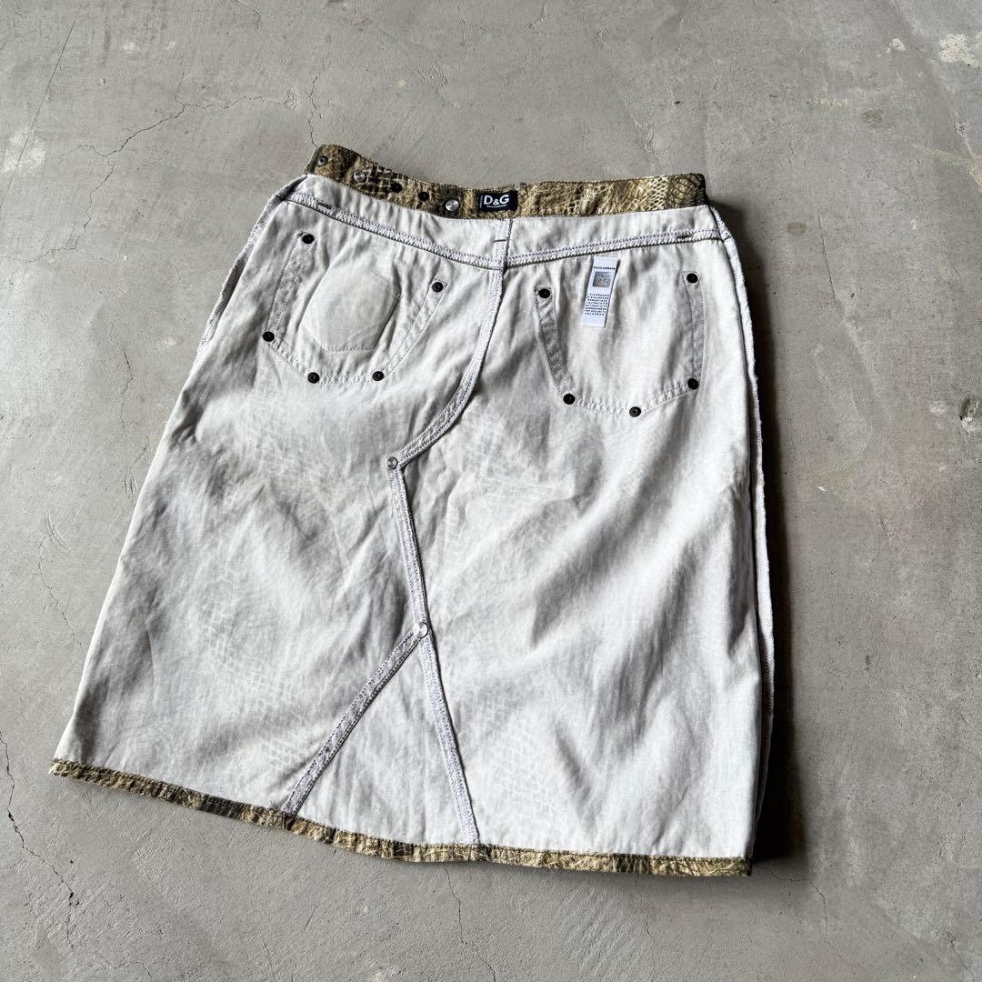 パイソン柄スカート】Dolce&Gabbana古着アンティークアーカイブ蛇総