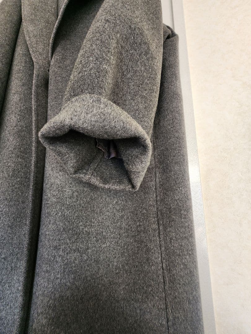 [PLST] ウールブレンドリバーフーディーロングコート DARK GRAY M