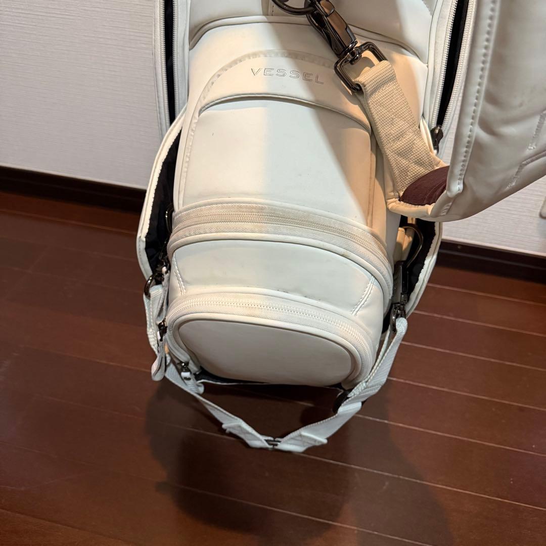 【美品】VESSEL ベゼル LUX CART JP キャディバッグ 白 9型