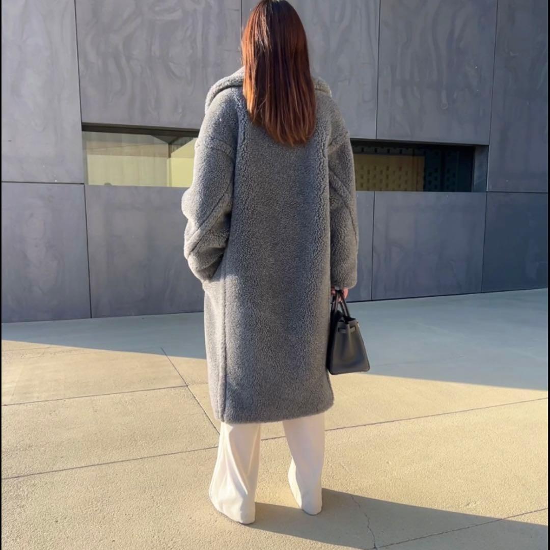 新品未使用 定番ベアロングコート テディコート ミルクティーベージュ