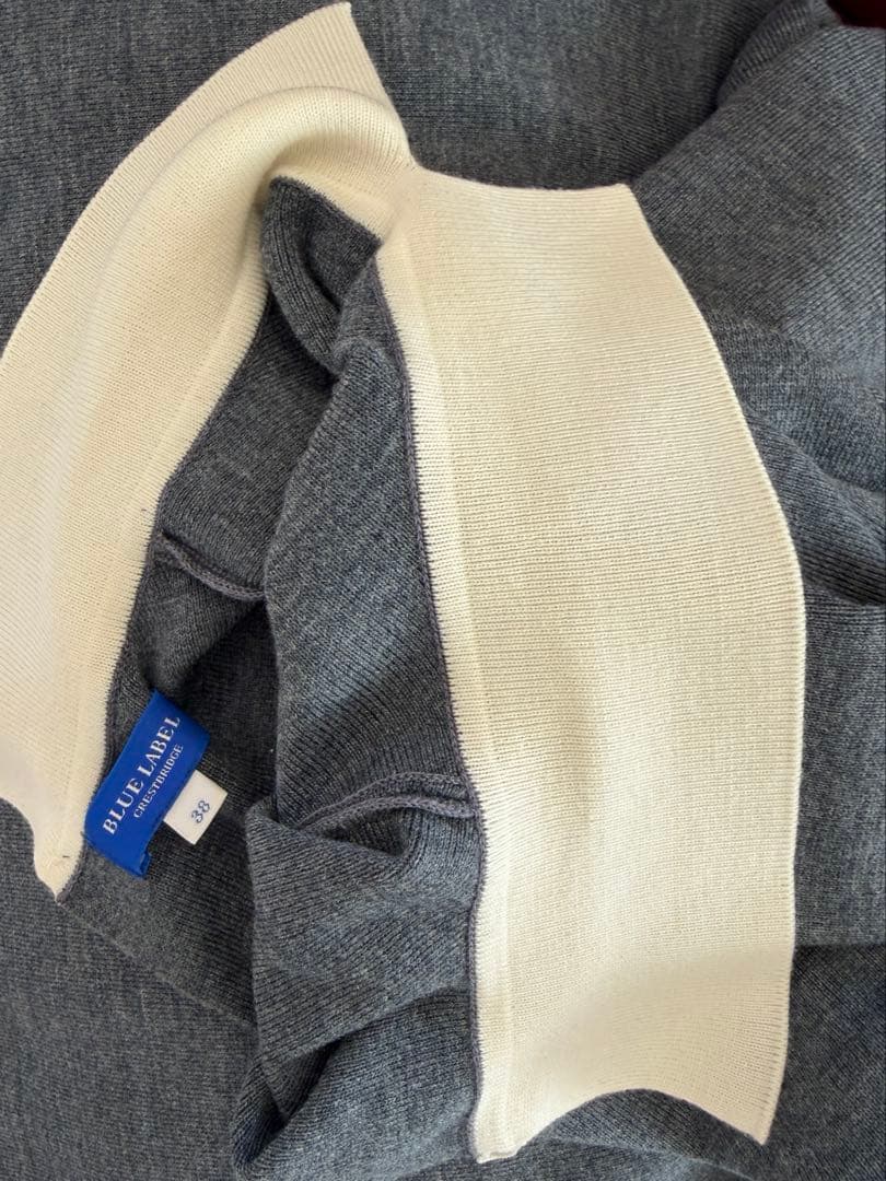 美品⭐️ブルーレーベル襟付きニットワンピース38