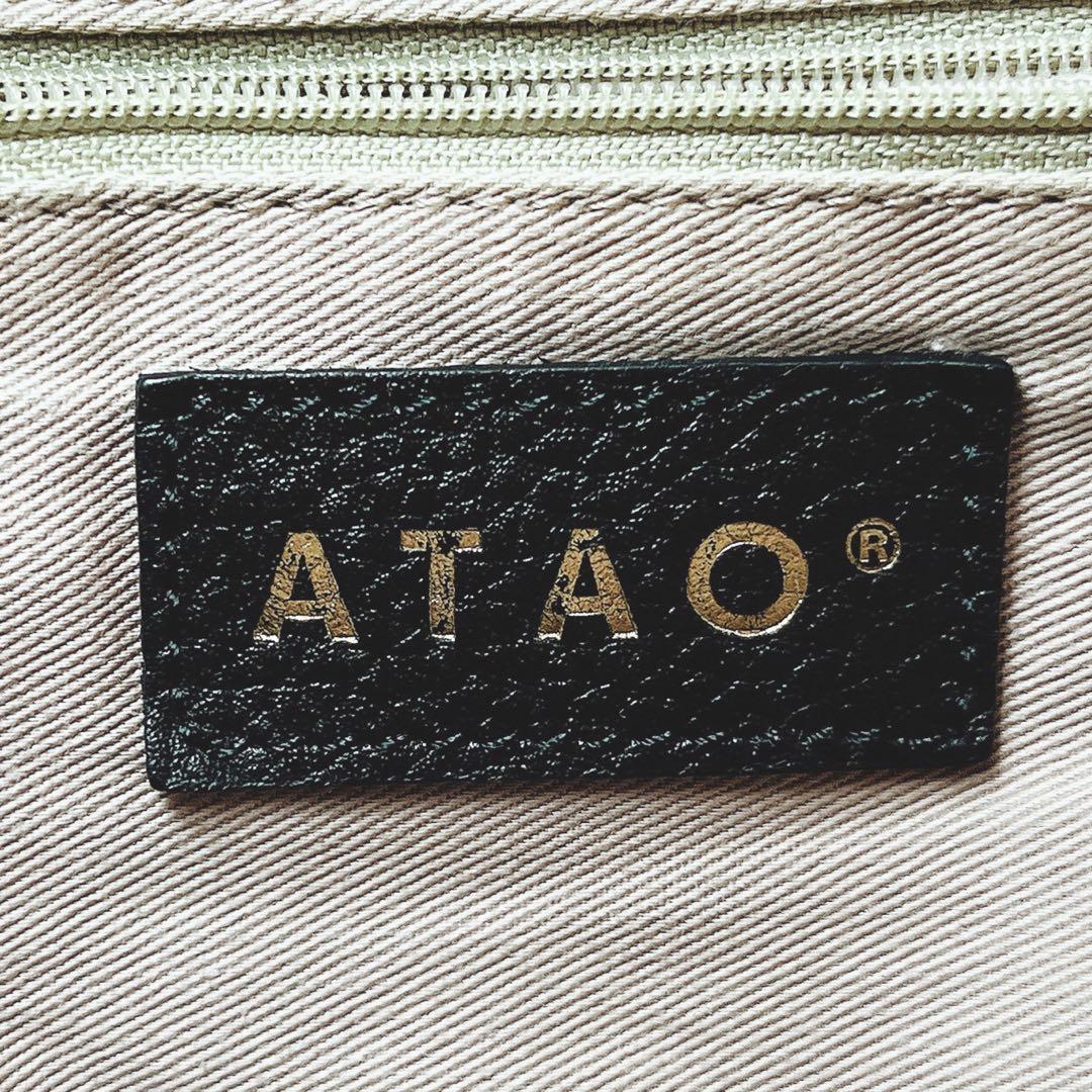 【美品】ATAOリュック バックパック マッシュルーム モノグラム 総柄 青黒