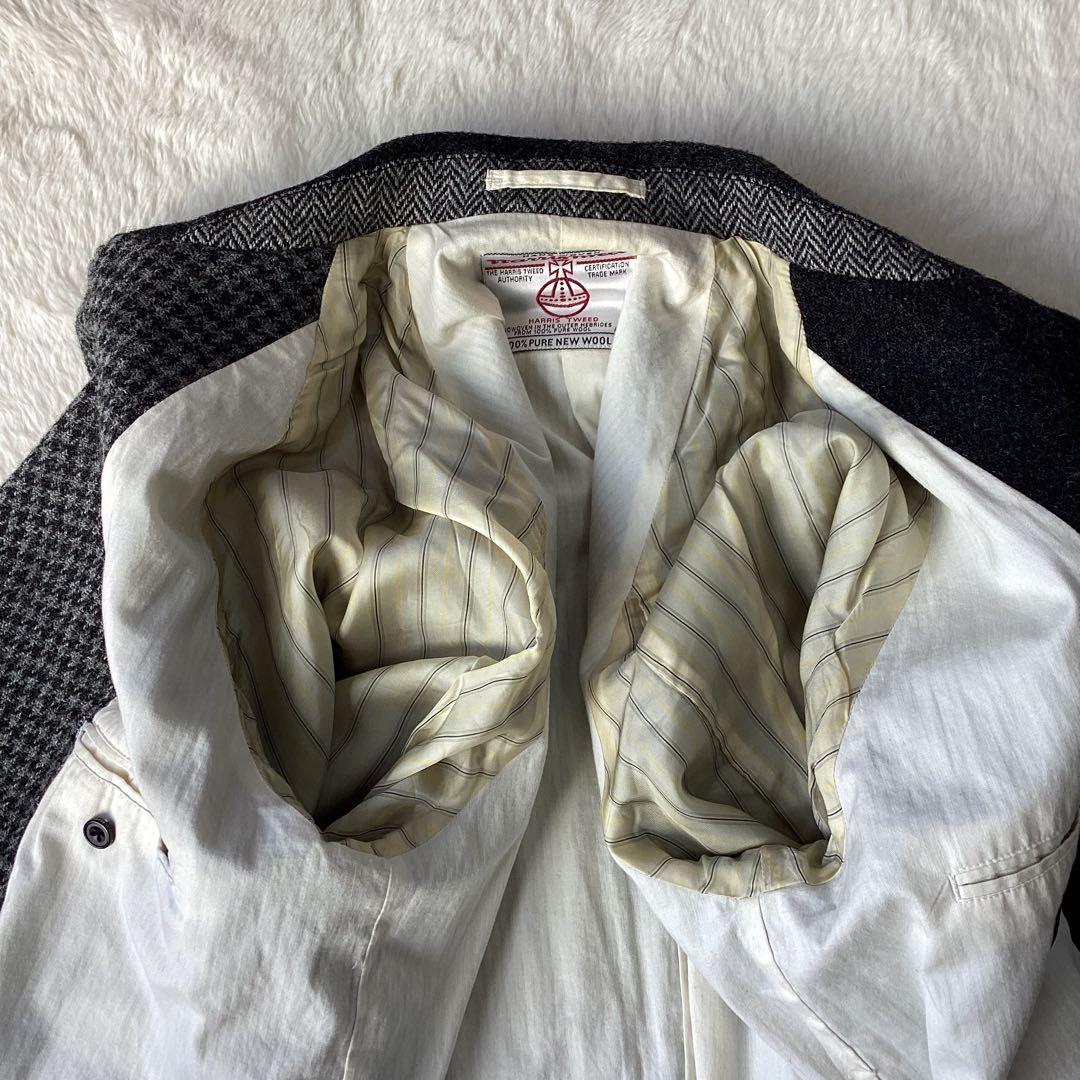 ビームスプラス ×ハリスツイード コート パッチワーク Lサイズ