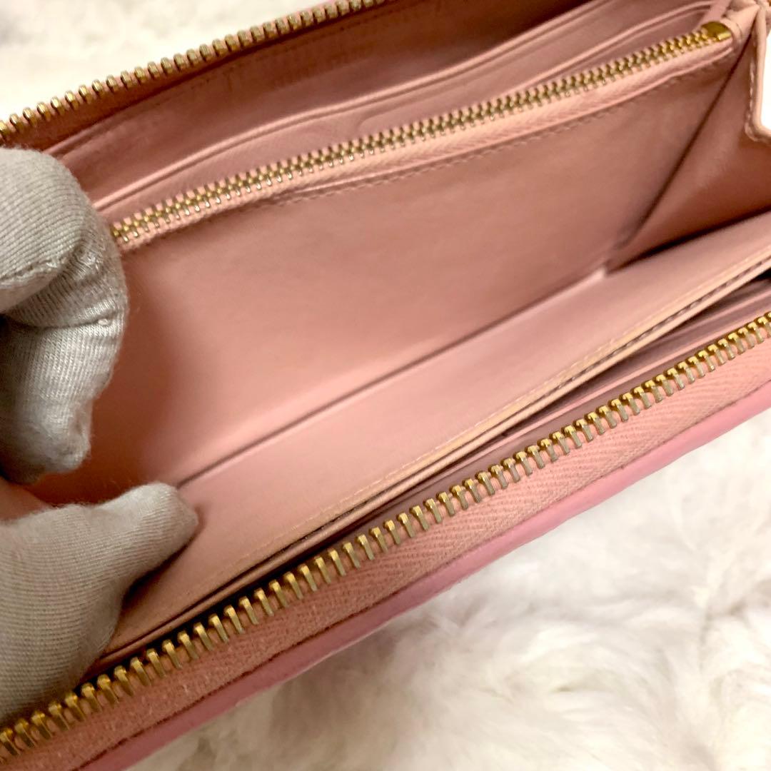 正規品！MIUMIU 長財布 マテラッセ ピンク ローズ　箱付き