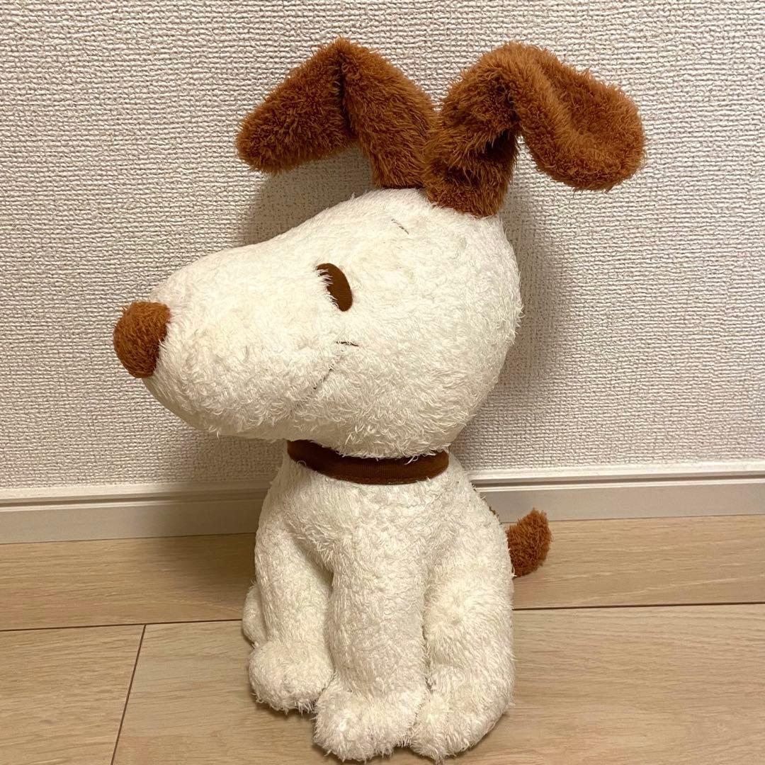 平成レトロ SNOOPY スヌーピー おすわり ぬいぐるみ 茶色×クリーム色