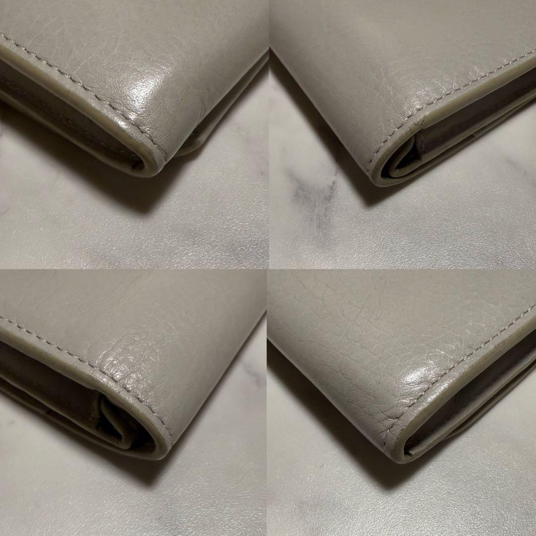 美品✨ヒロフ プラティカ 長財布 フラップ レザー 大容量 グレージュ