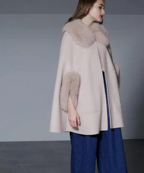 極美品★グレースクラス★8way★リバーシブル★フォックスポンチョ