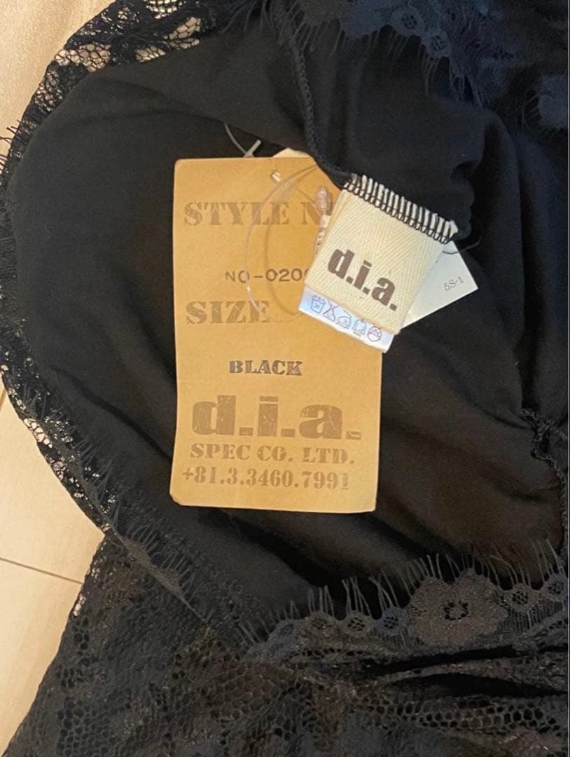d.i.a.ダイヤ正規品☆新品未使用タグ付き☆激レア黒レースキャミソールチャーム