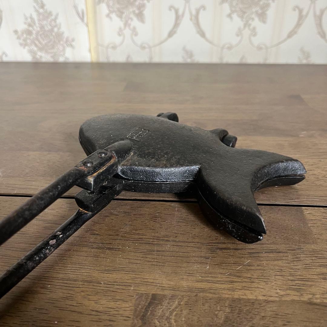 【アンティーク】南部鉄器 盛栄堂 及源鋳造 一丁焼きたい焼器 古道具 古民具