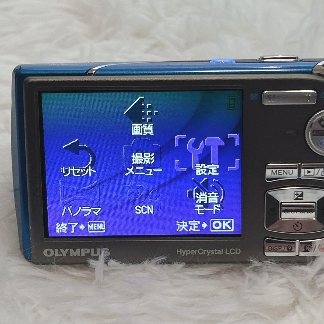 OLYMPUS μ1020 デジタルカメラ ブルー 外箱 メモリカード