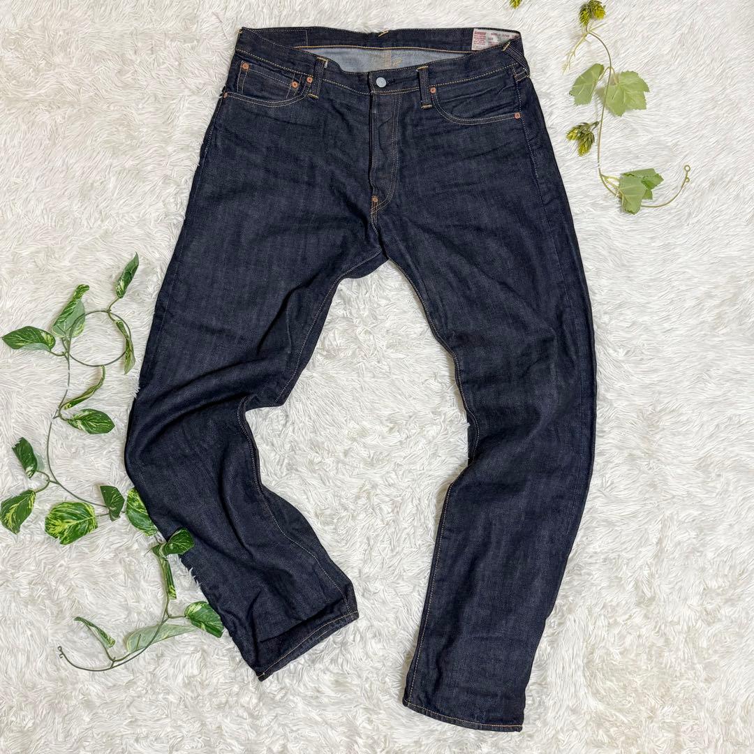 超美品　EVISU　ジーパン　黒ペイントカモメ　Ｖステッチ　赤耳　ボタンフライ