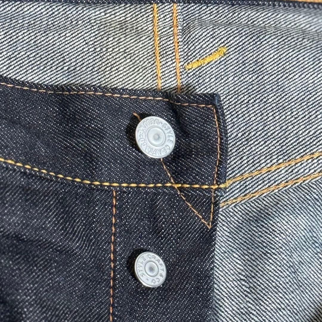 超美品　EVISU　ジーパン　黒ペイントカモメ　Ｖステッチ　赤耳　ボタンフライ