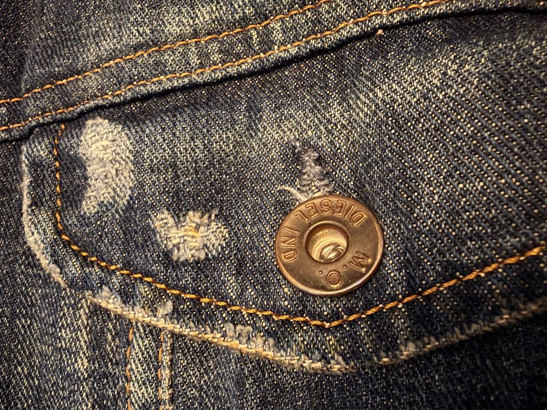 人気 冬物 DIESEL 裏ボアデニムジャケット S メンズ ボア襟 防寒