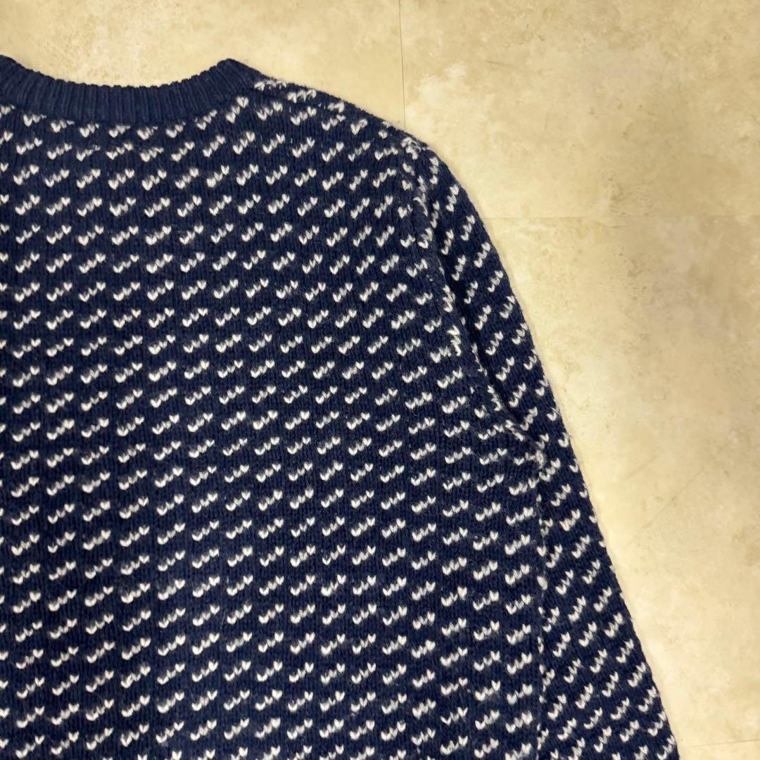 L.L.Bean バーズアイ ニット セーター ウール ネイビー XL