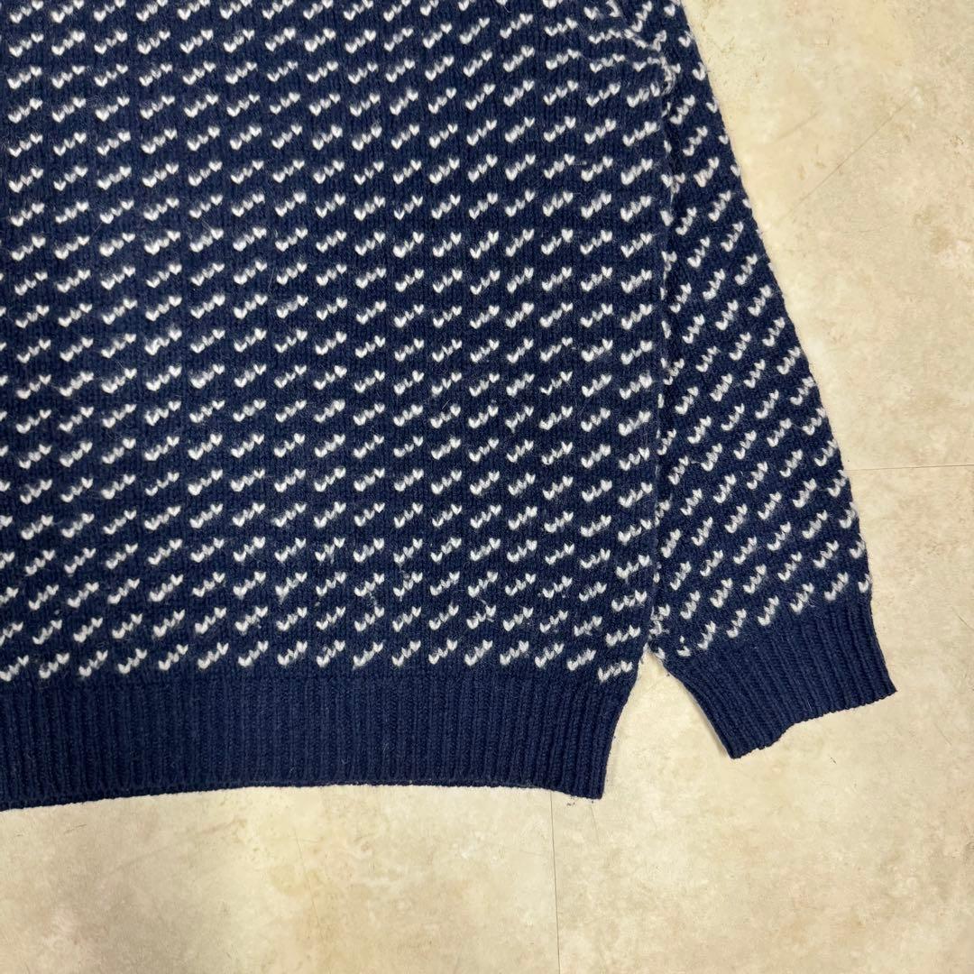 L.L.Bean バーズアイ ニット セーター ウール ネイビー XL