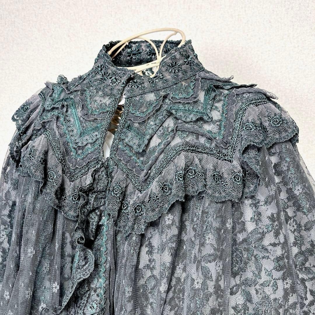 non non dorl 総レース ケープ カーディガン フリル ポンチョ