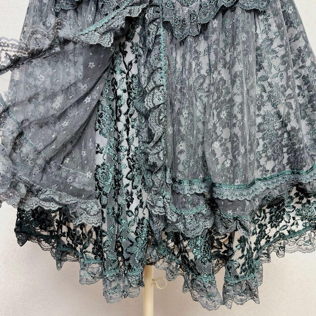 non non dorl 総レース ケープ カーディガン フリル ポンチョ