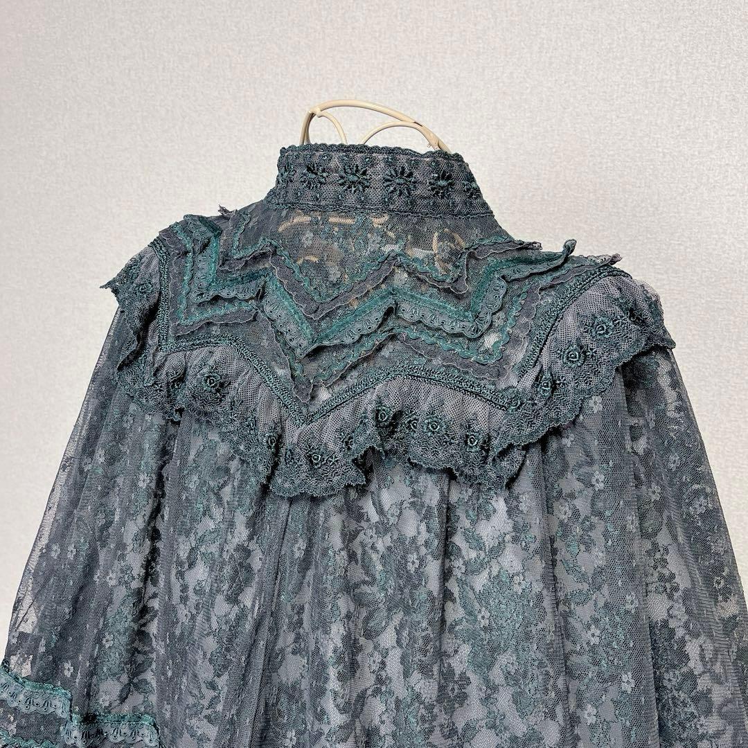 non non dorl 総レース ケープ カーディガン フリル ポンチョ