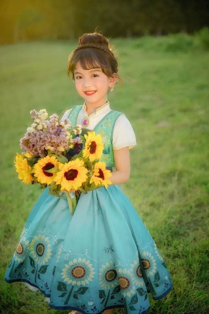 アナ雪 誕生日アナなりきりセット 向日葵ドレス 120サイズ 新品未使用