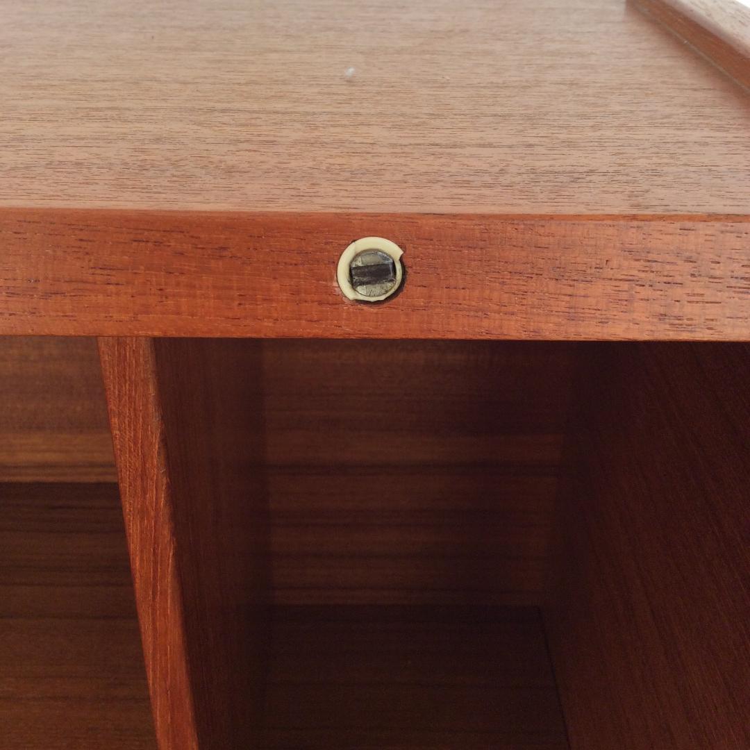 ライティングビューロー W90 マグネット式扉 引出し2ヵ所 ブラウン系