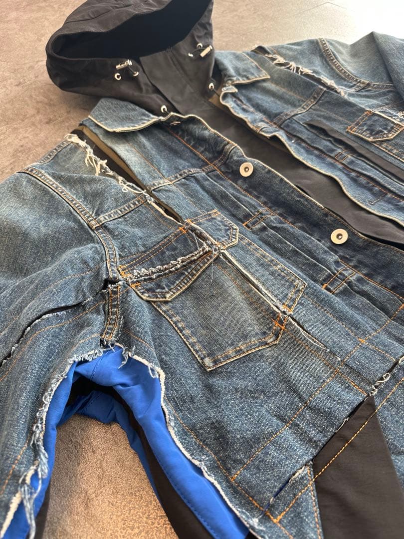 648sacai デニムドッキングダブルフェイスブルゾン
