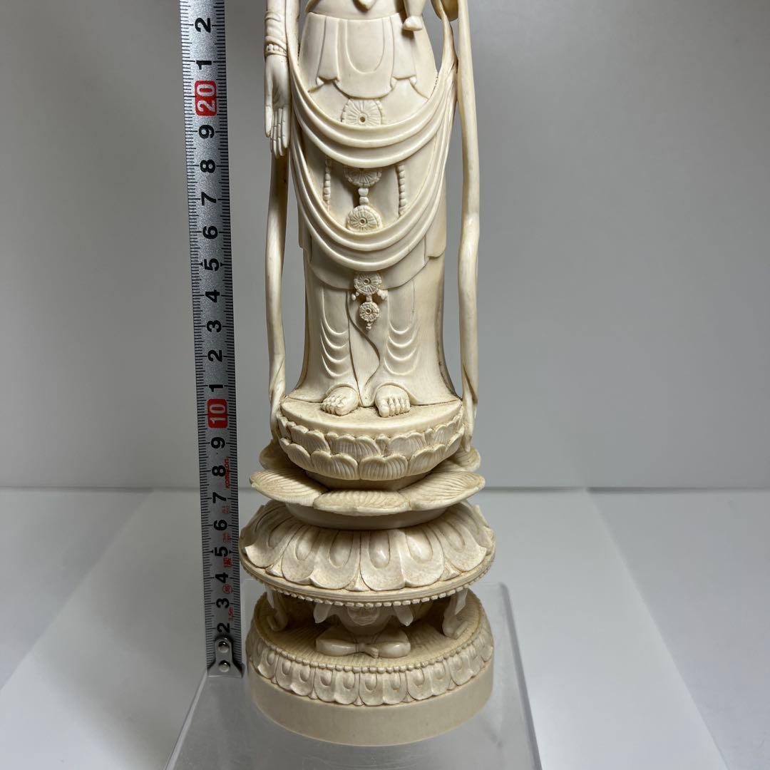 極上観音像　高さ約40㎝/1099g 東Y7-1211☆2Fトルニ