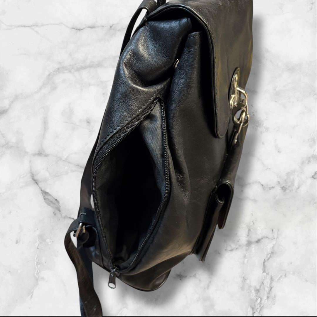 00s archive 本革 レザーリュック y2k グランジ クラスプ 大容量