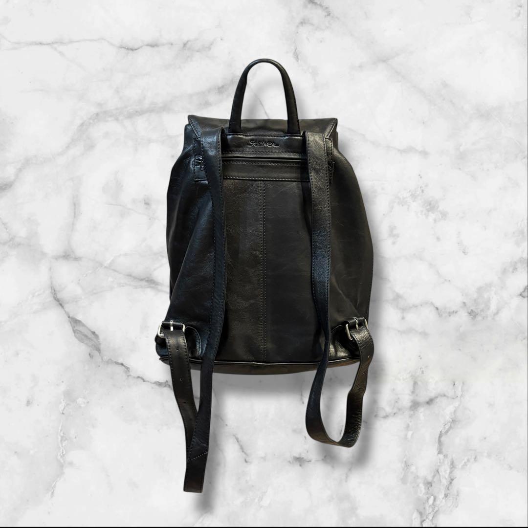 00s archive 本革 レザーリュック y2k グランジ クラスプ 大容量