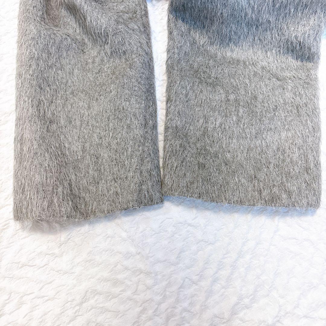 極美品✨MaxMara 最高級白タグ　アンゴラシャギーロングコート　グレー