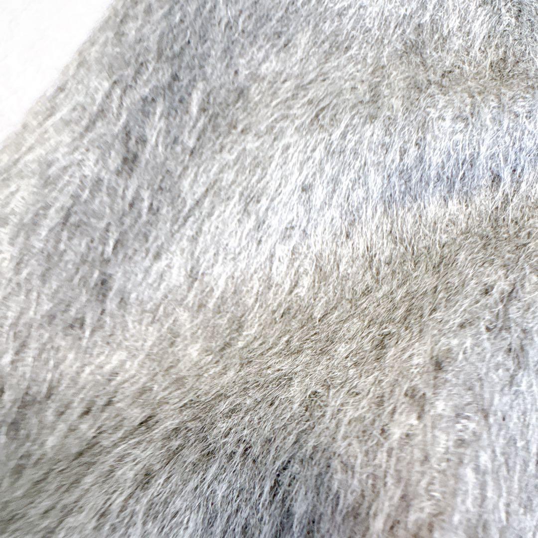 極美品✨MaxMara 最高級白タグ　アンゴラシャギーロングコート　グレー