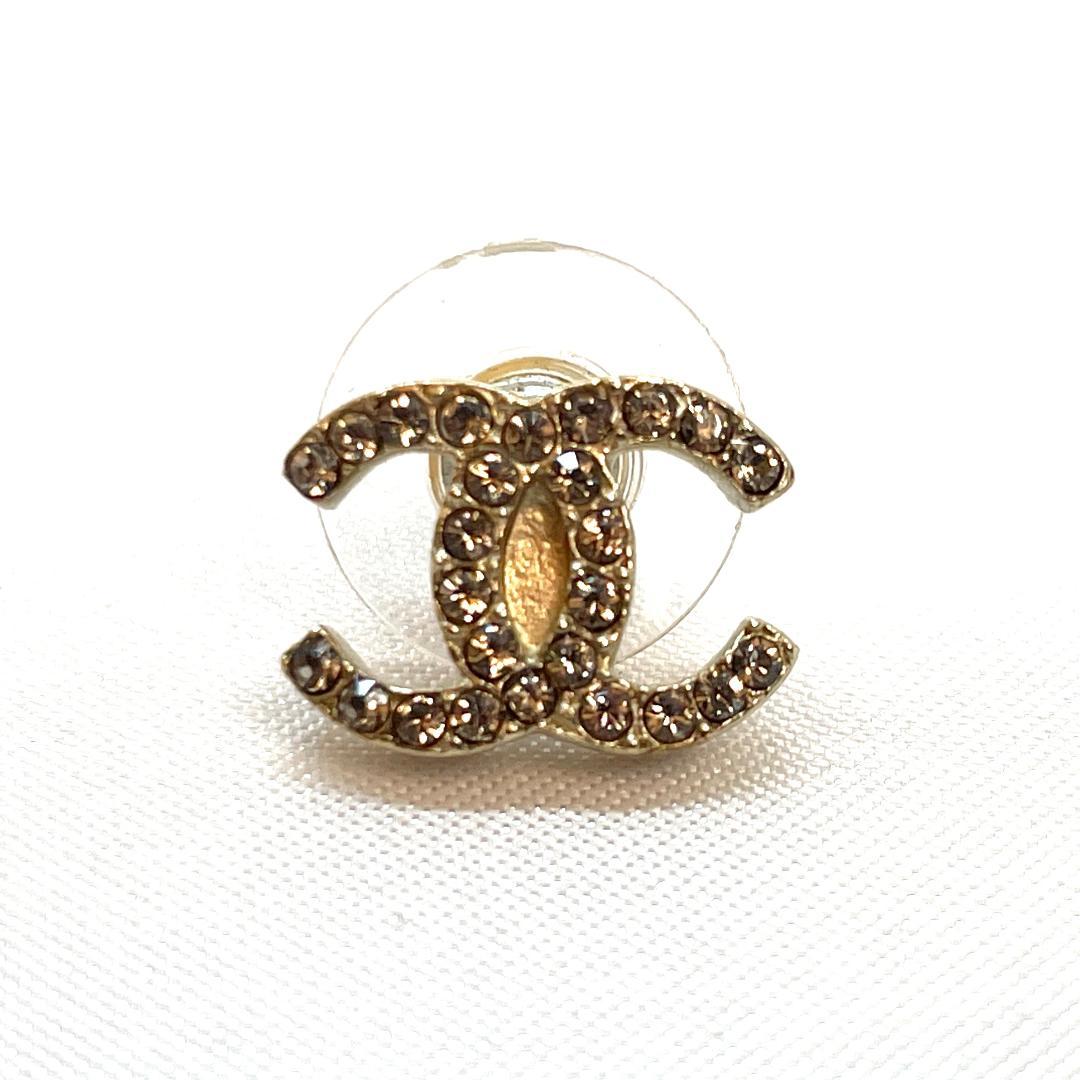 Y512-52 CHANEL シャネル ピアス 片耳 ココマーク ラインストーン