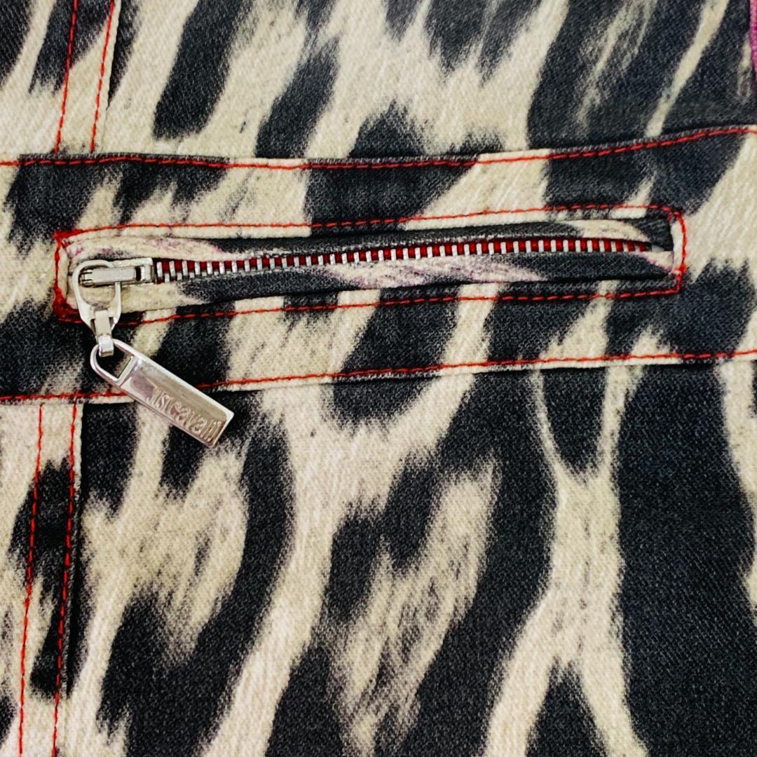 美品 JUST Cavalli レオパード柄 フレア M イタリア製 上品