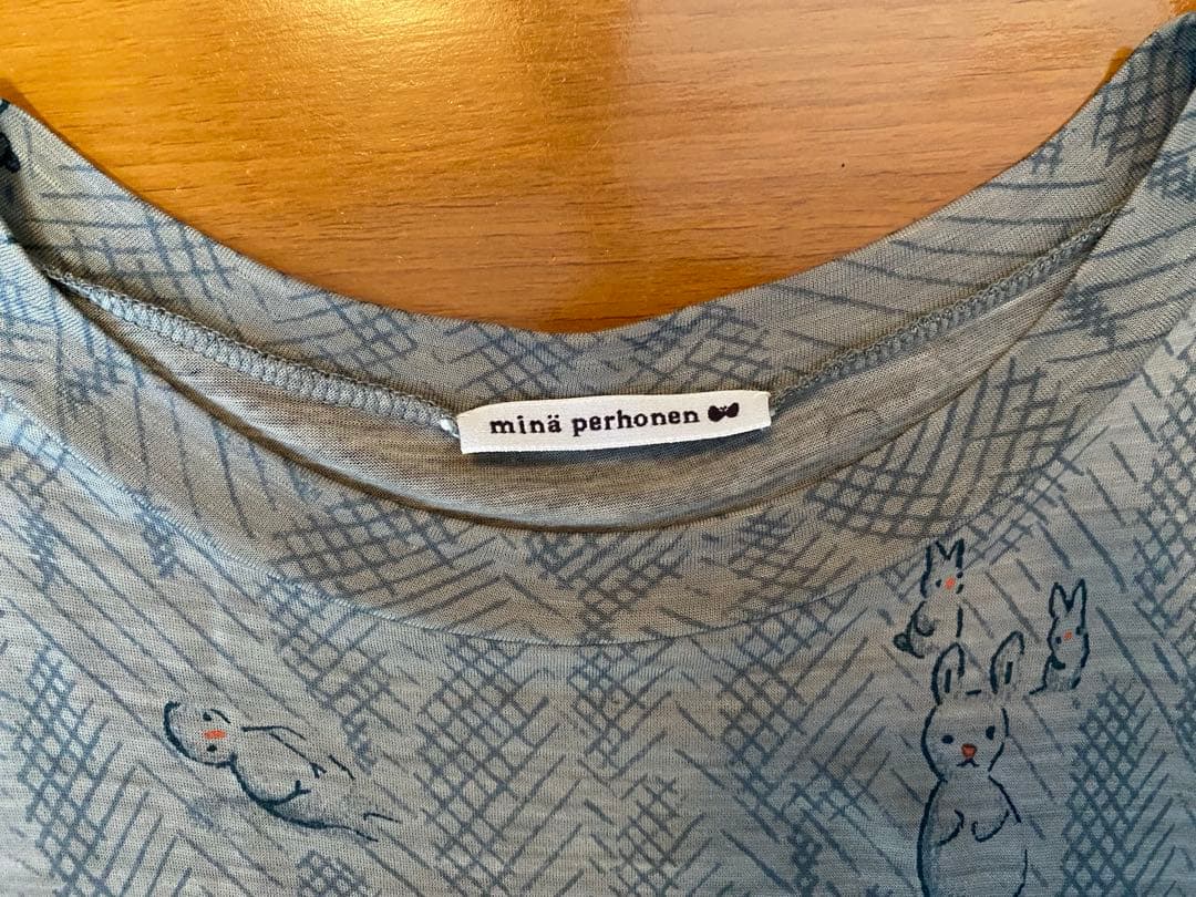 mina perhonen グレー 長袖ワンピース