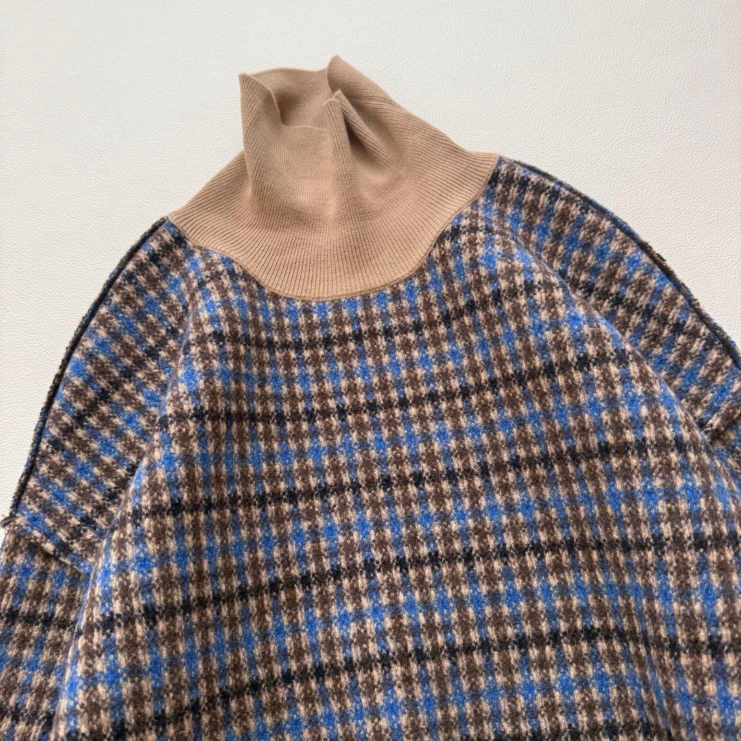 ステラマッカートニー　チェック柄 タートル ニットチュニックワンピース ゆったり
