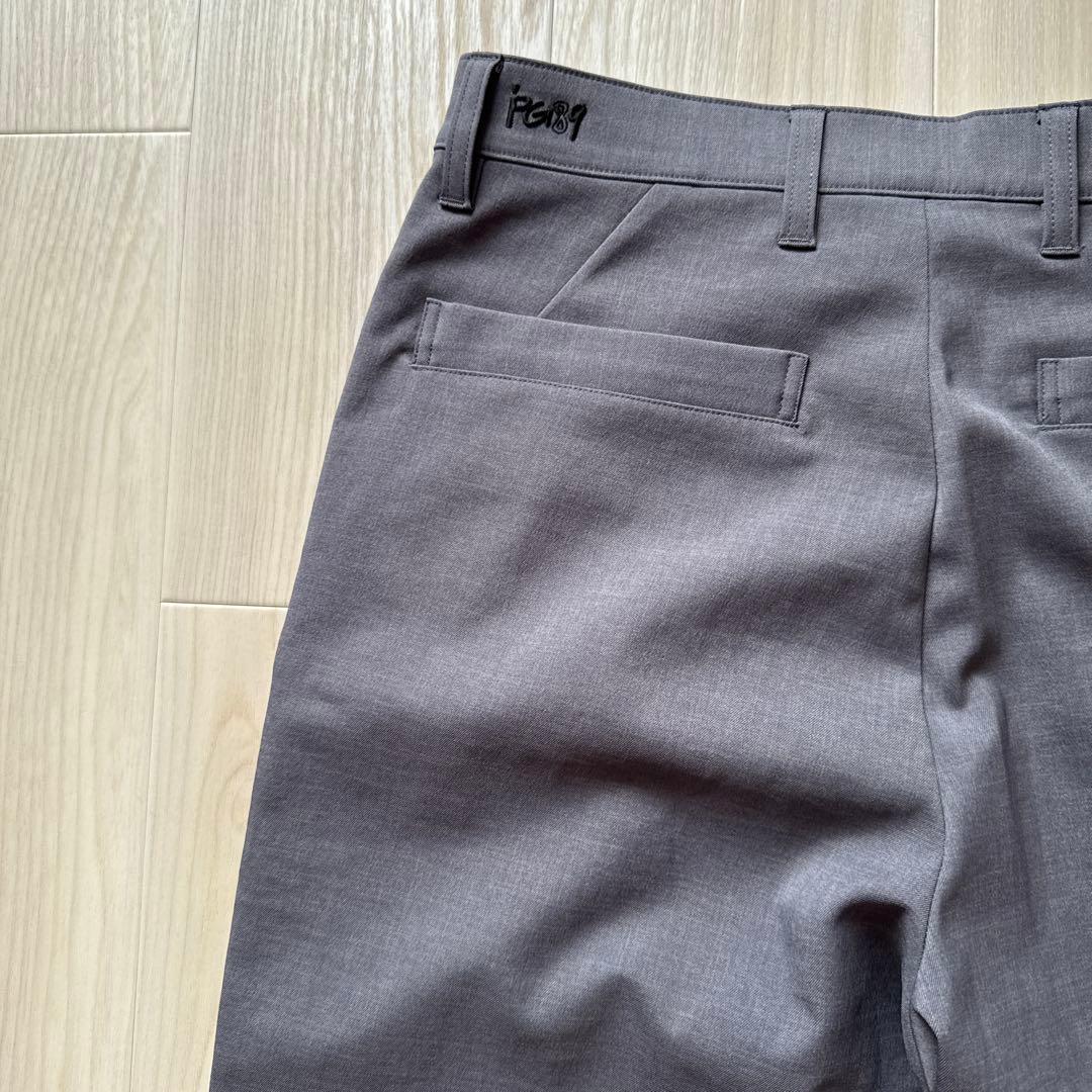 現行モデル　パーリーゲイツ　パンツ　S〜M相当　グレー　テーパード　タック入　3