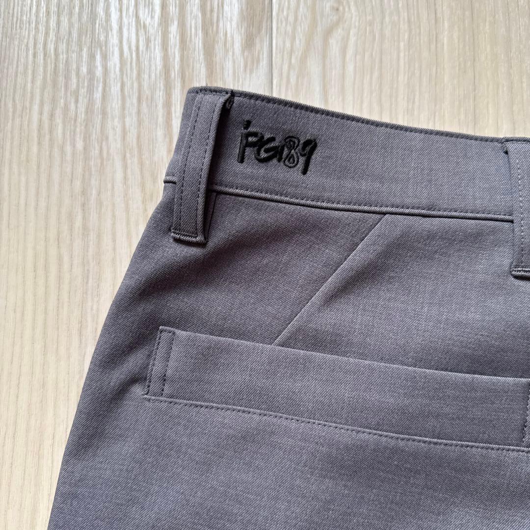 現行モデル　パーリーゲイツ　パンツ　S〜M相当　グレー　テーパード　タック入　3