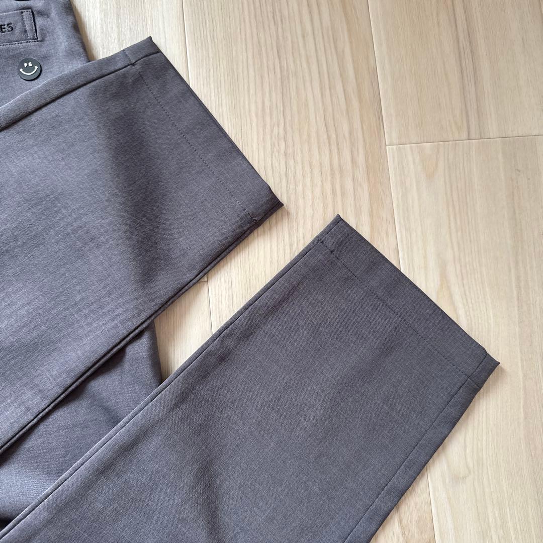 現行モデル　パーリーゲイツ　パンツ　S〜M相当　グレー　テーパード　タック入　3