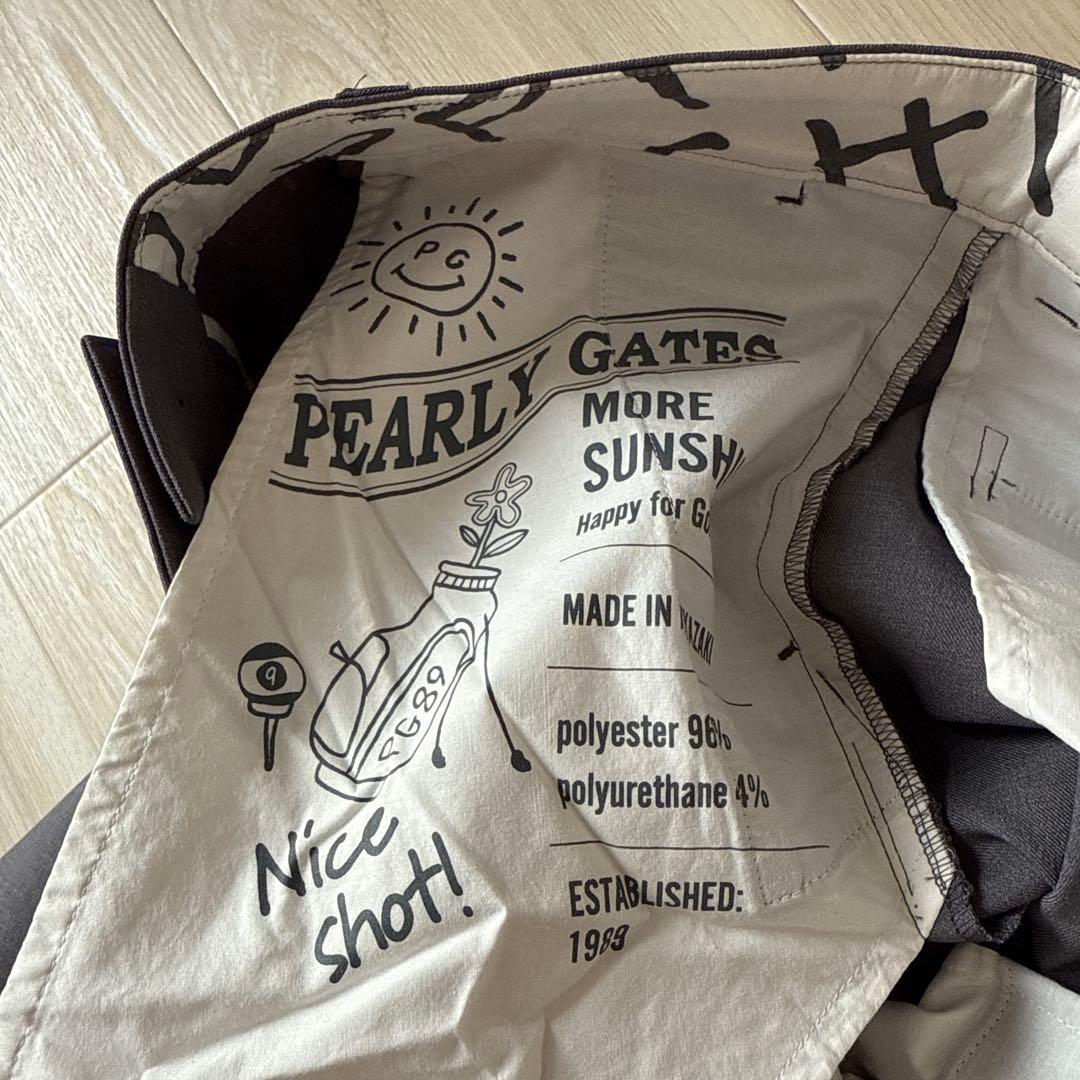 現行モデル　パーリーゲイツ　パンツ　S〜M相当　グレー　テーパード　タック入　3