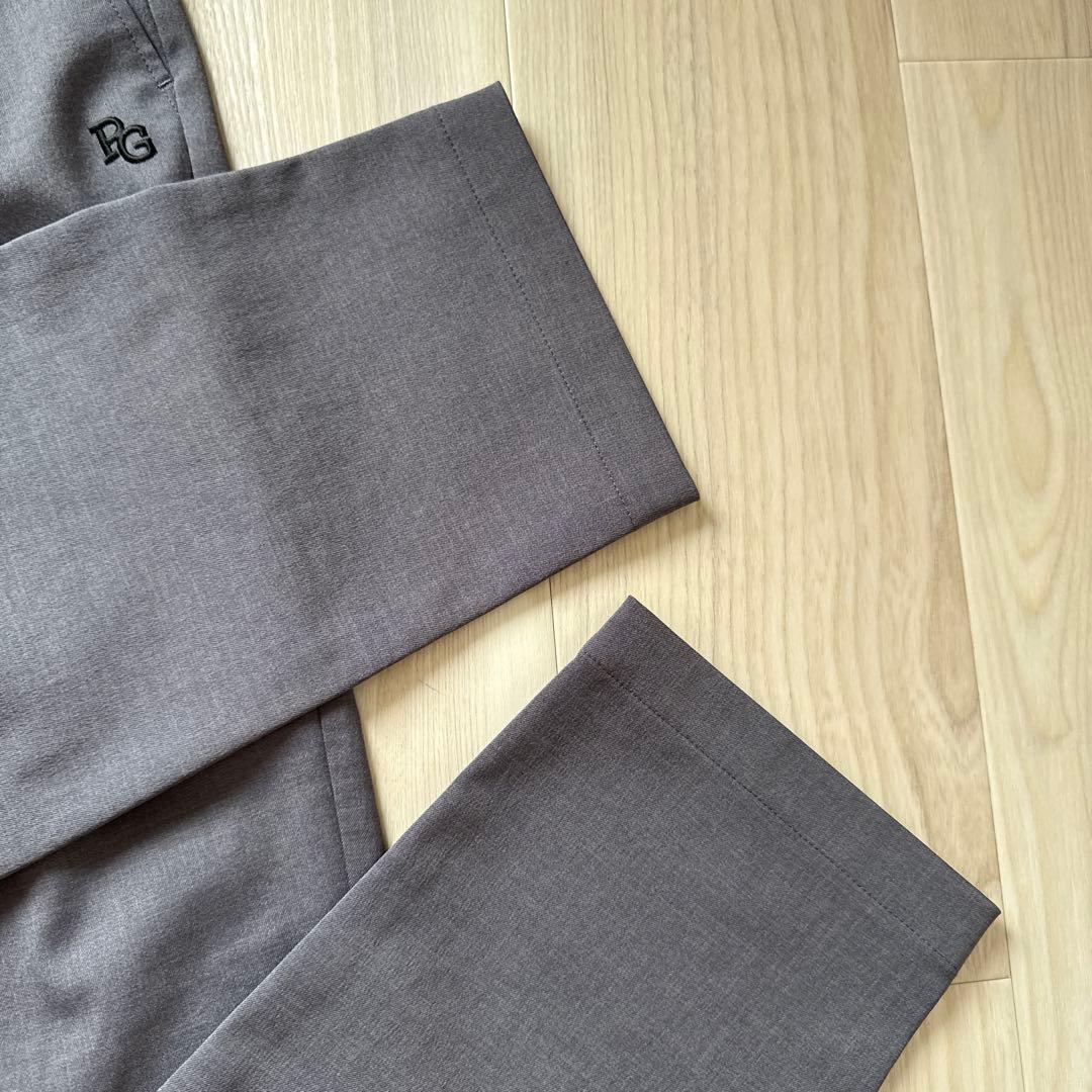 現行モデル　パーリーゲイツ　パンツ　S〜M相当　グレー　テーパード　タック入　3