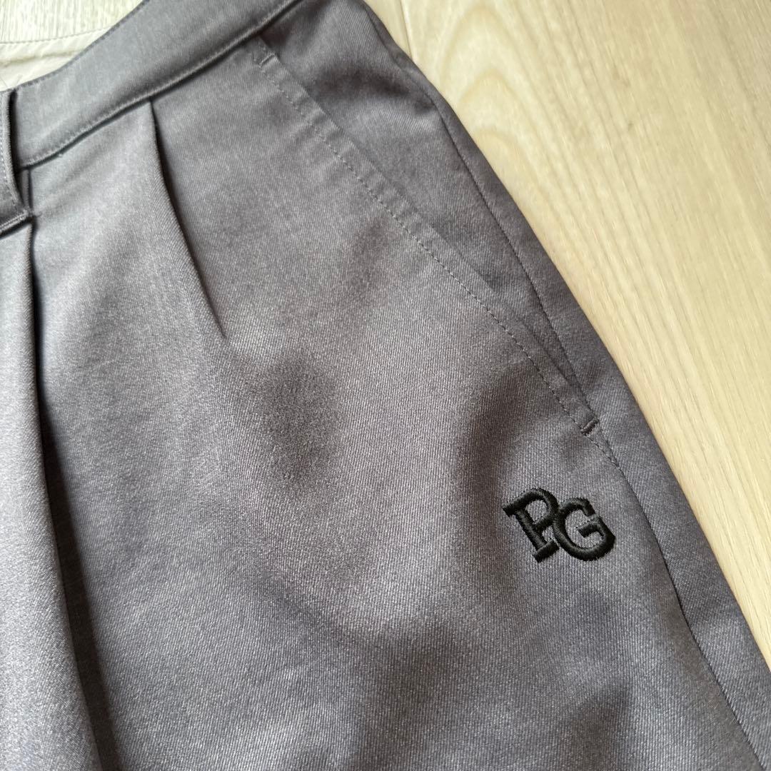現行モデル　パーリーゲイツ　パンツ　S〜M相当　グレー　テーパード　タック入　3